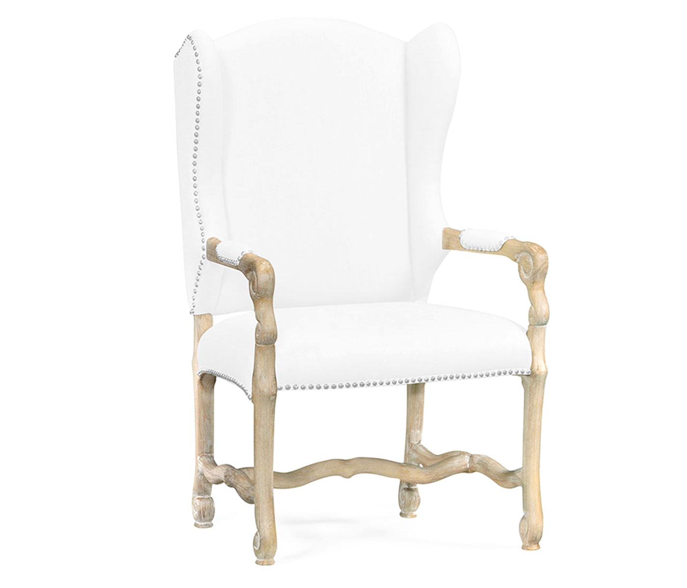 Upholstered Arm Chair in Limed Acacia