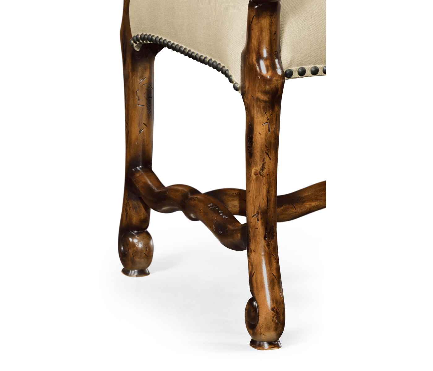Upholstered Arm Chair in Rustic Walnut