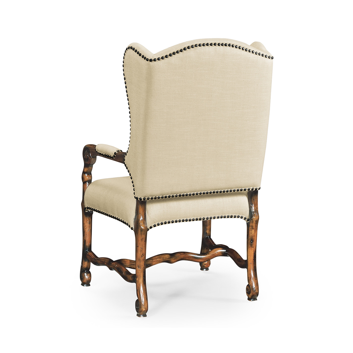 Upholstered Arm Chair in Rustic Walnut