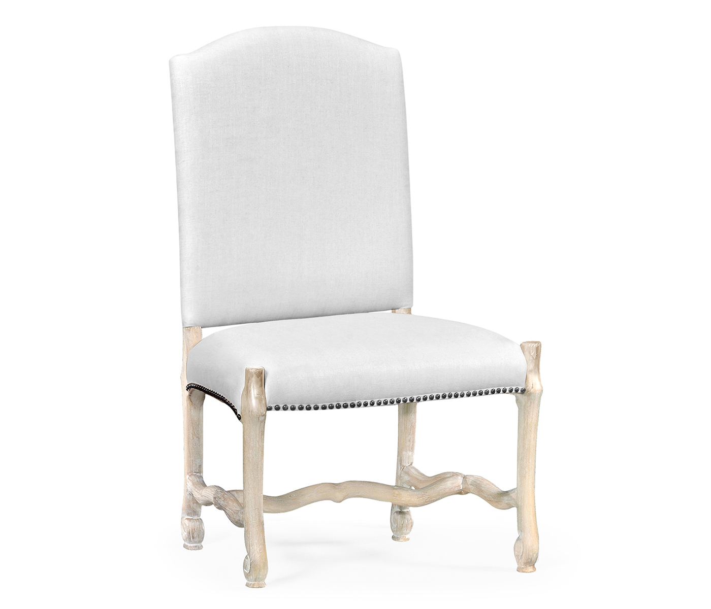 Upholstered side chair in Limed Acacia (COM)