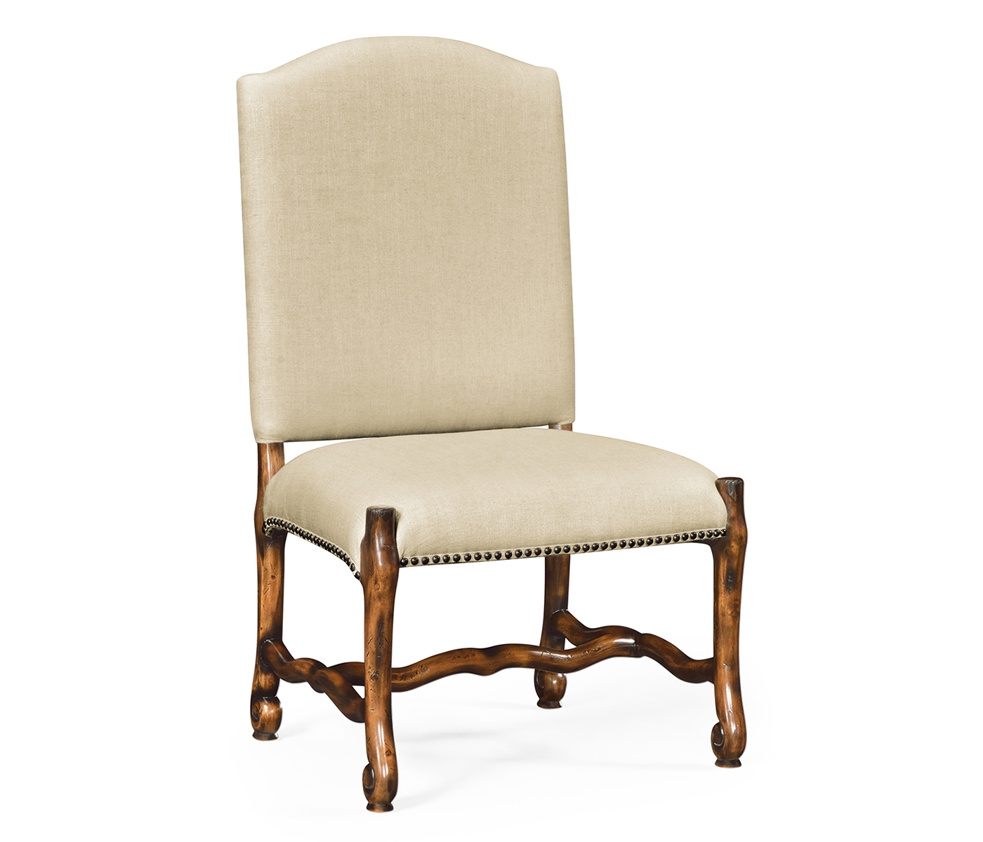 Upholstered side chair in Rustic Walnut