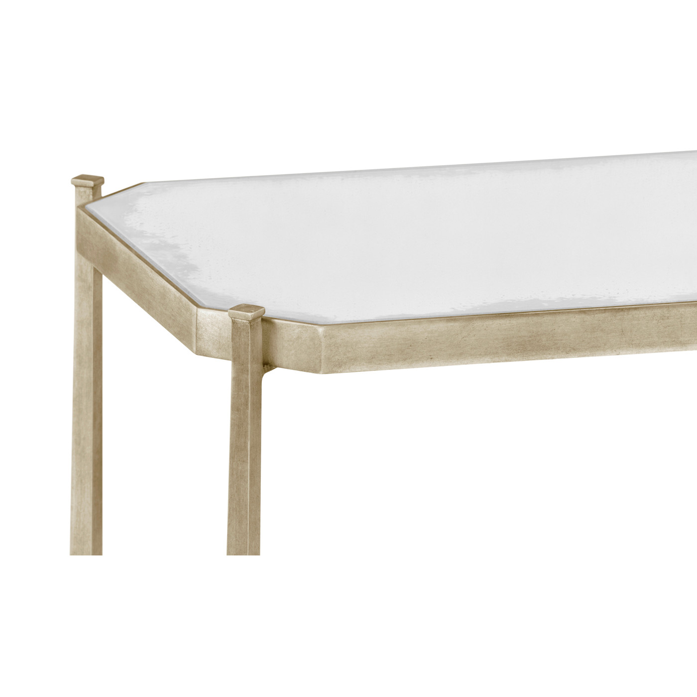Silver rectangular side table