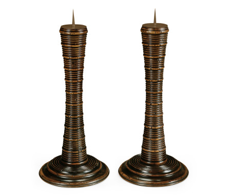 Pair of Finely Carved Candlesticks