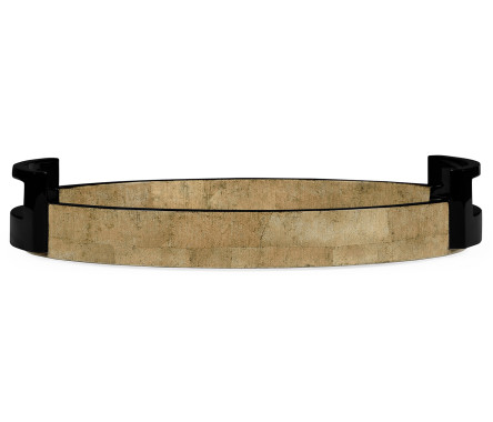 Small Elliptical Tray in Brown Brick Eggshell