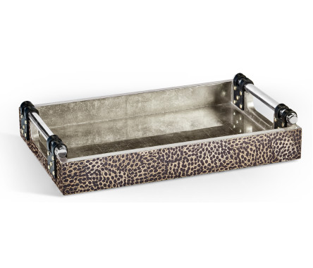 Rectangular Silver Espresso & Eggshell Tray