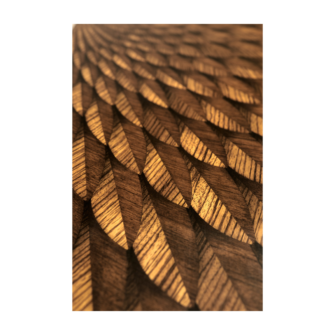 Feather Inlay Demilune Console Table