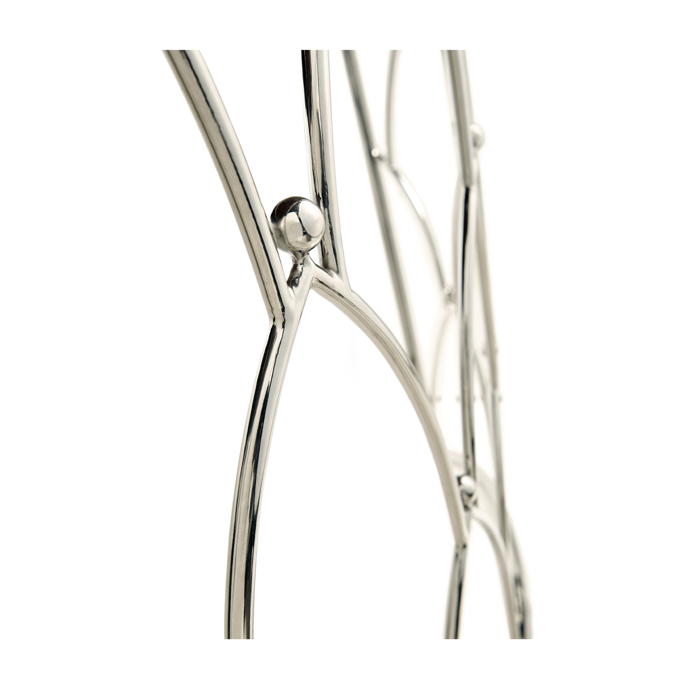 Feather Inlay Demilune Console Table