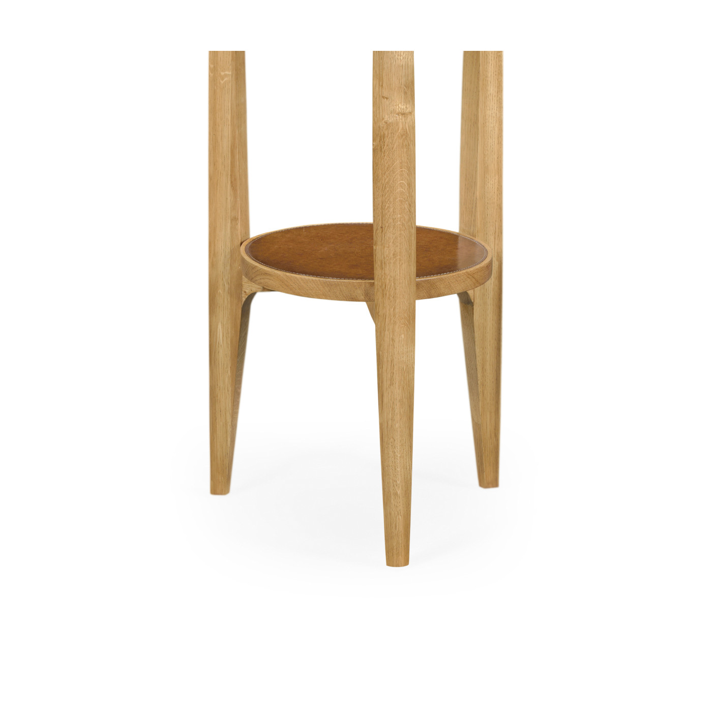 Architectural Round End Table with Glass Top