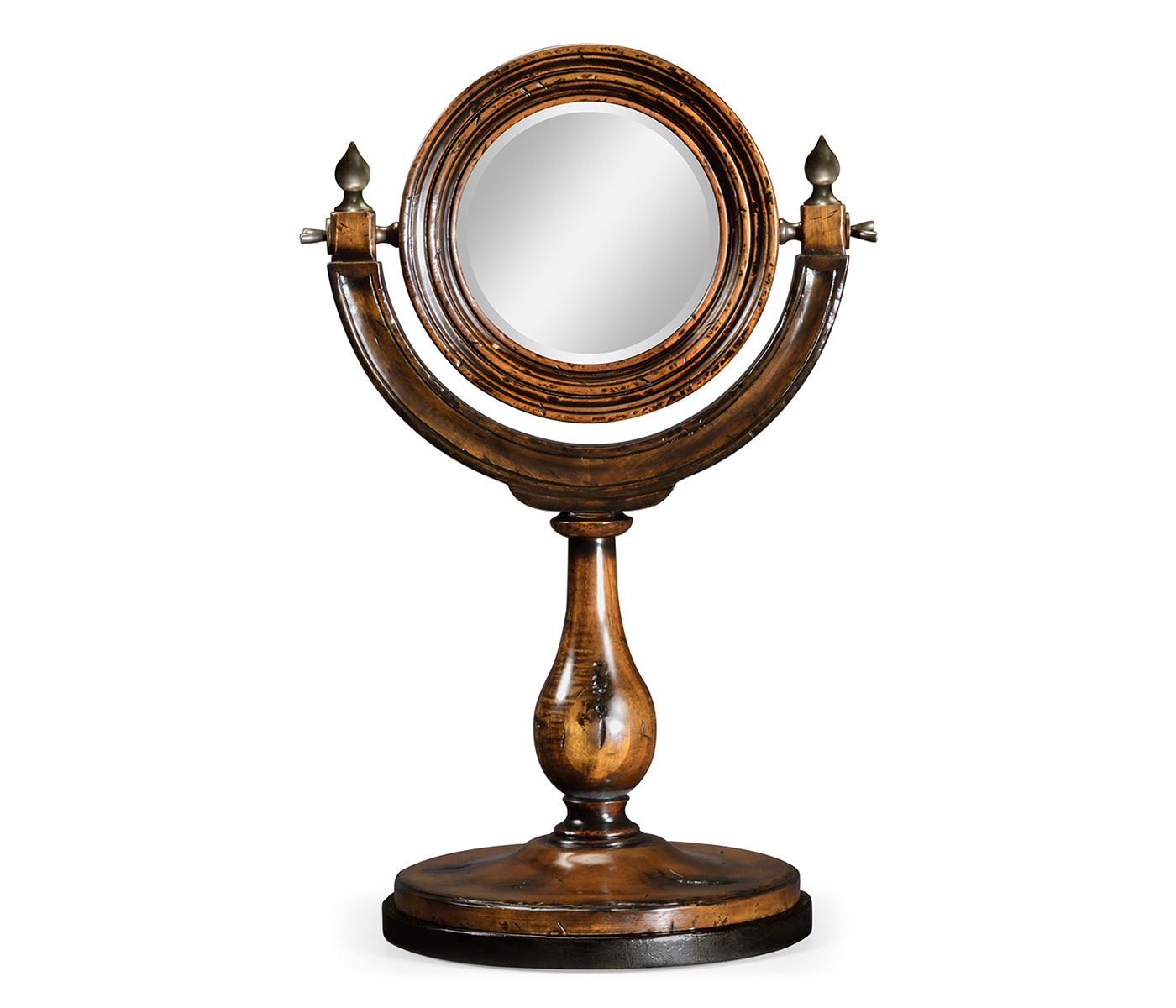 Small rotating mirror in Rustic Walnut