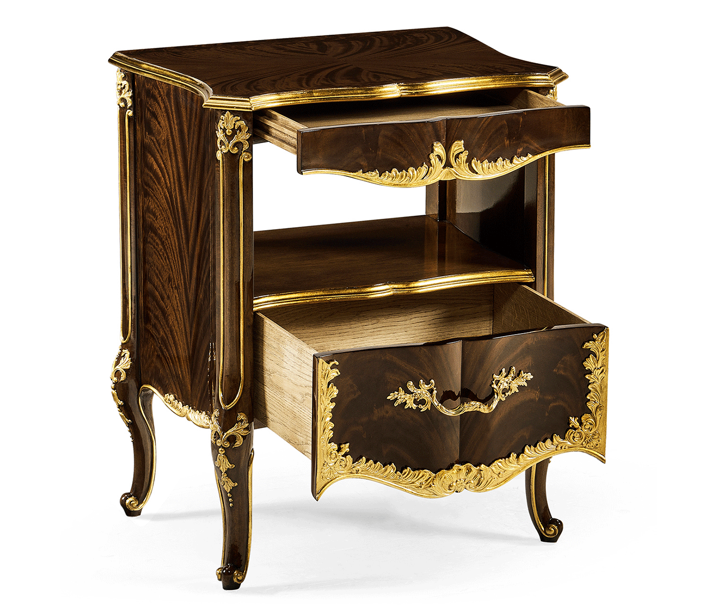 Mahogany & Gilded Nightstand