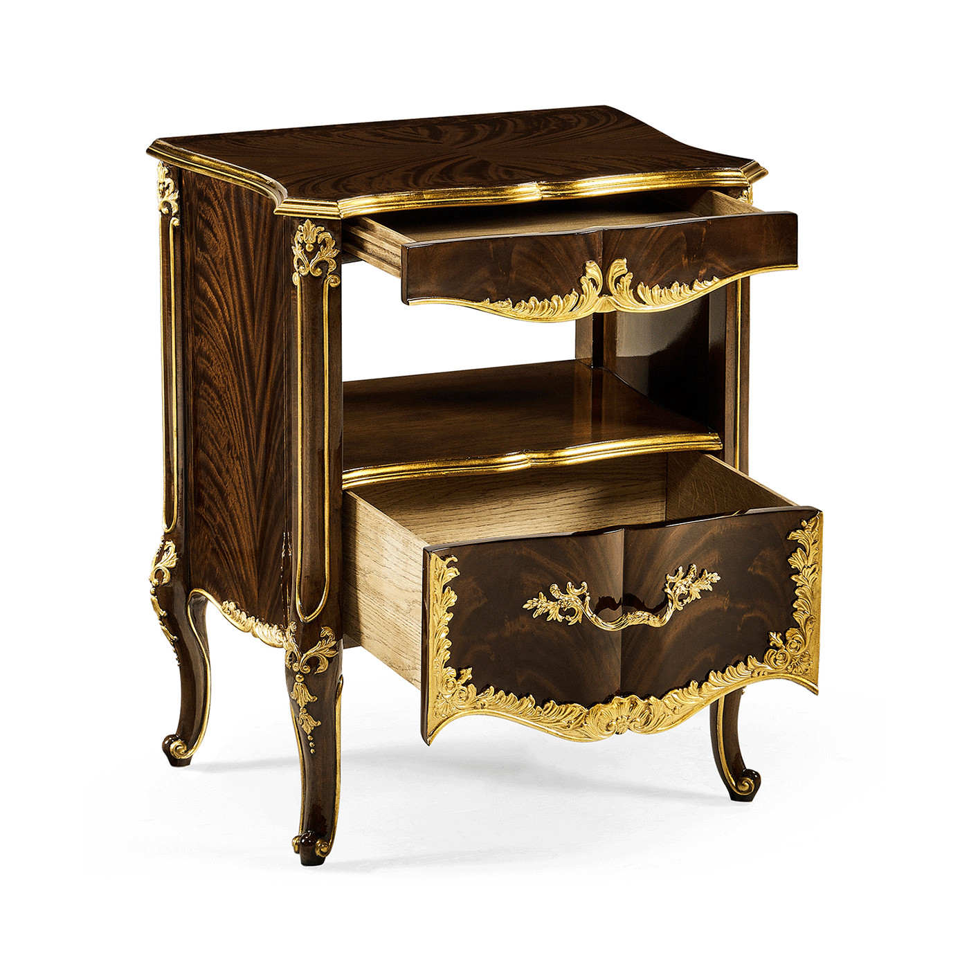 Mahogany & Gilded Nightstand