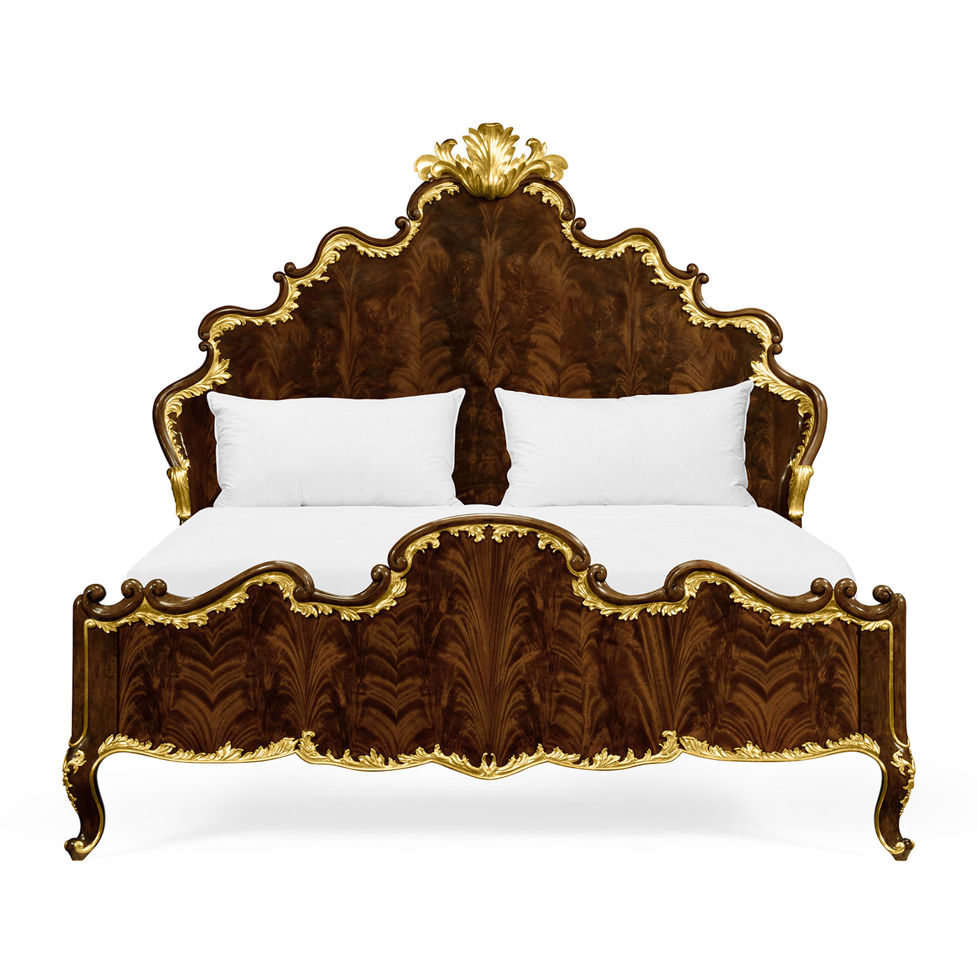 High Lustre Mahogany & Gilded UK King Bed
