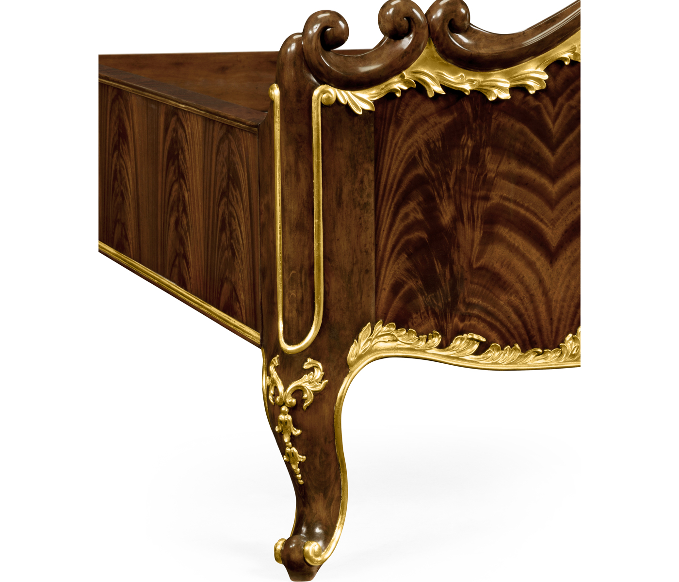 High Lustre Mahogany & Gilded UK King Bed
