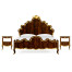 High Lustre Mahogany & Gilded UK Queen Bed