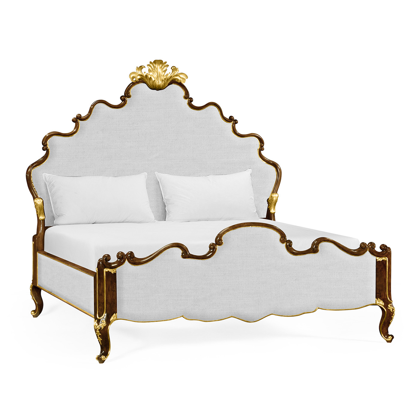 High Lustre Mahogany & Gilded US King Bed