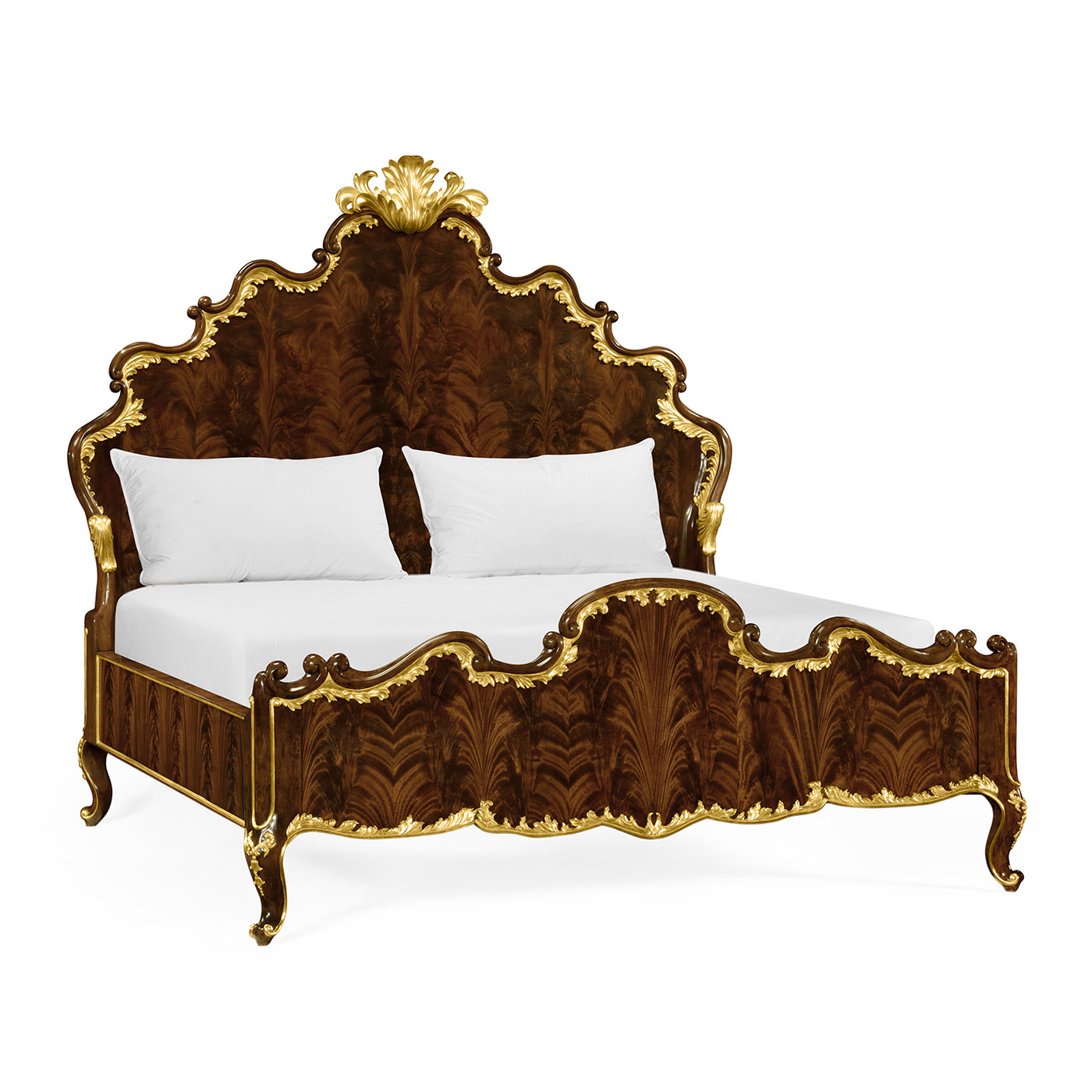 High Lustre Mahogany & Gilded US King Bed