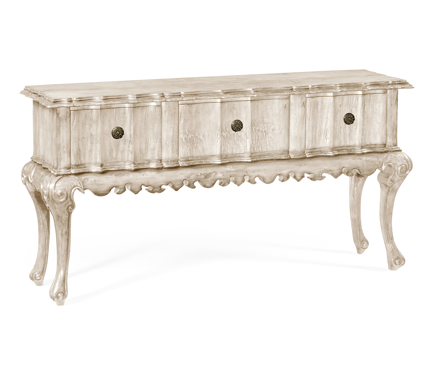 Rectangular Console Table in Limed Acacia with Drawers