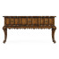 Rectangular Console Table in Rustic Walnut with Drawers