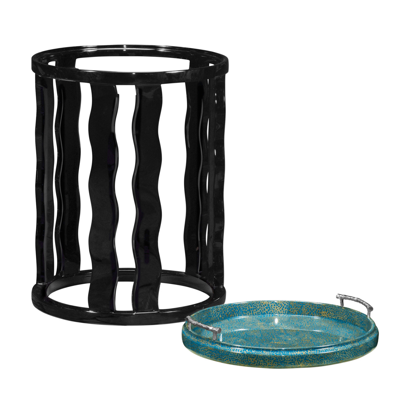 Smoky Black Side Table with Reversible Top