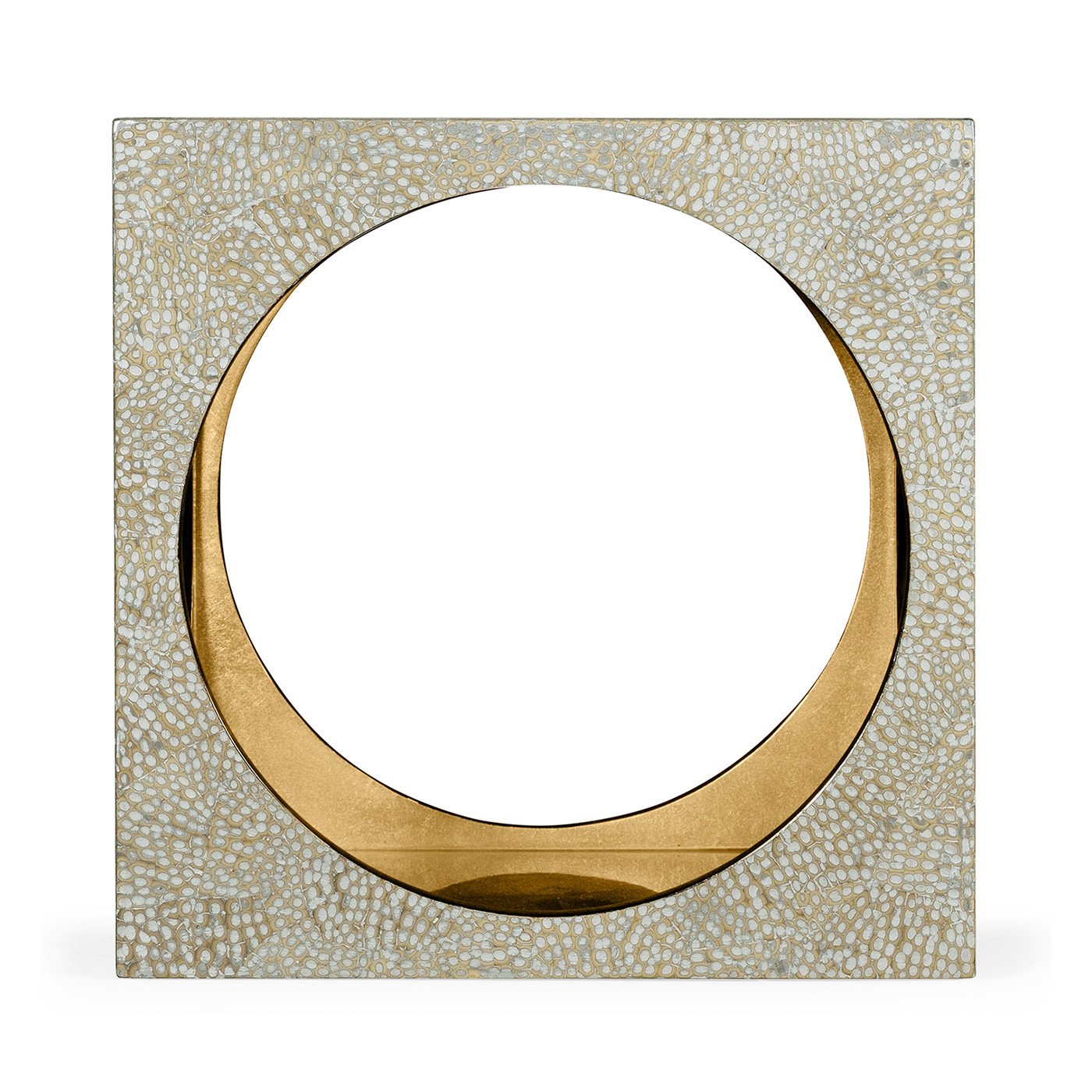 Square Circular Cut-Out Eggshell Stool