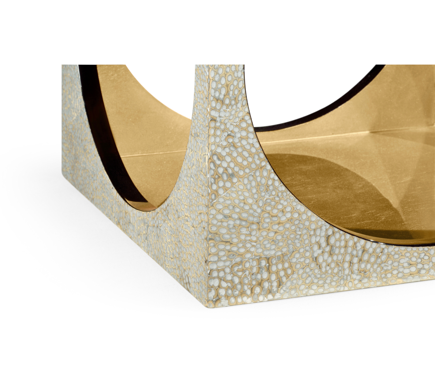 Square Circular Cut-Out Eggshell Stool