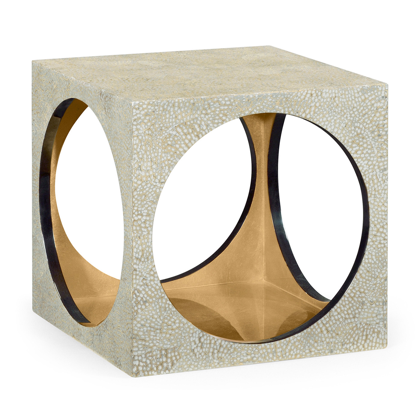 Square Circular Cut-Out Eggshell Stool