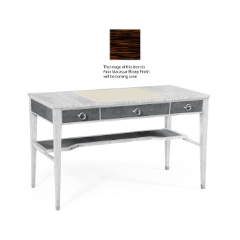 Anthracite faux shagreen & macassar ebony narrow desk with brass detailing