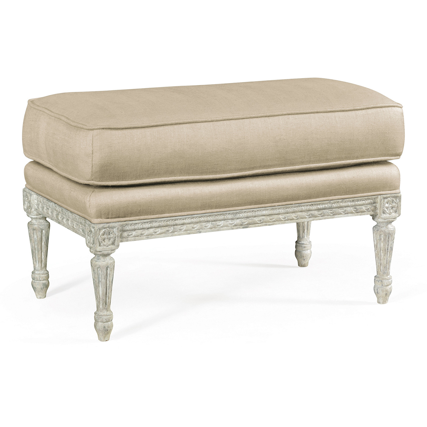 Country Greige Footstool