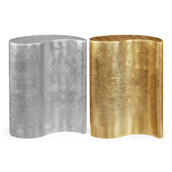 Circular Two-Piece Yin & Yang Gilded & Silver Drinks Table