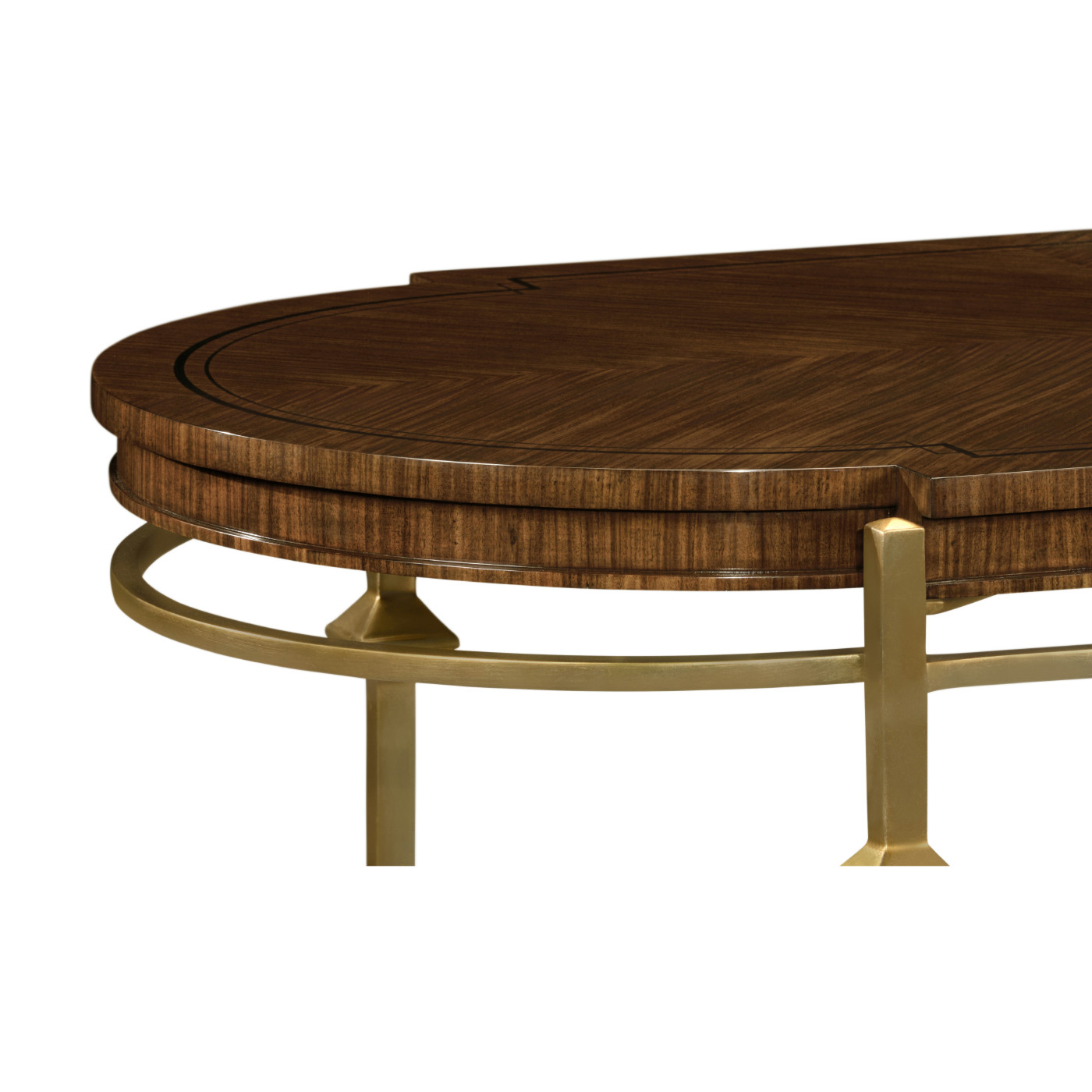 Oval Coffee Table with Brass Base