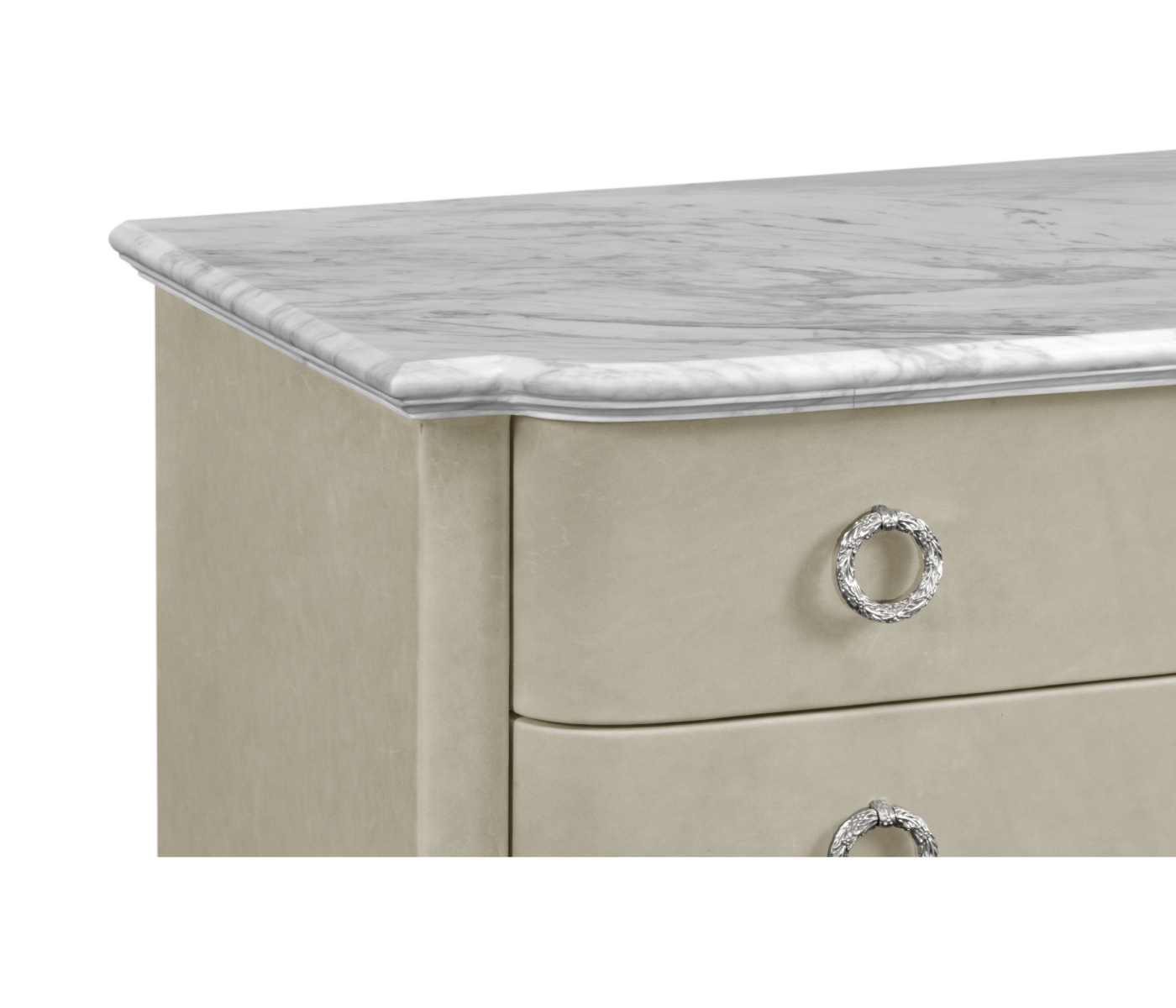 Grey Leather Chest of Drawers