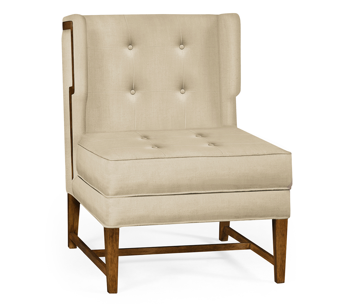 Winged occasional chair upholstered in Mazo