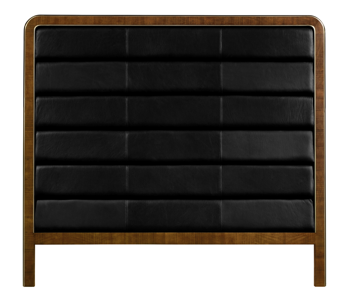 Cali King headboard upholstered in black leather