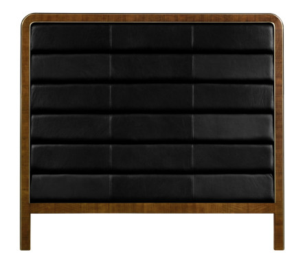 UK Queen headboard upholstered in black leather