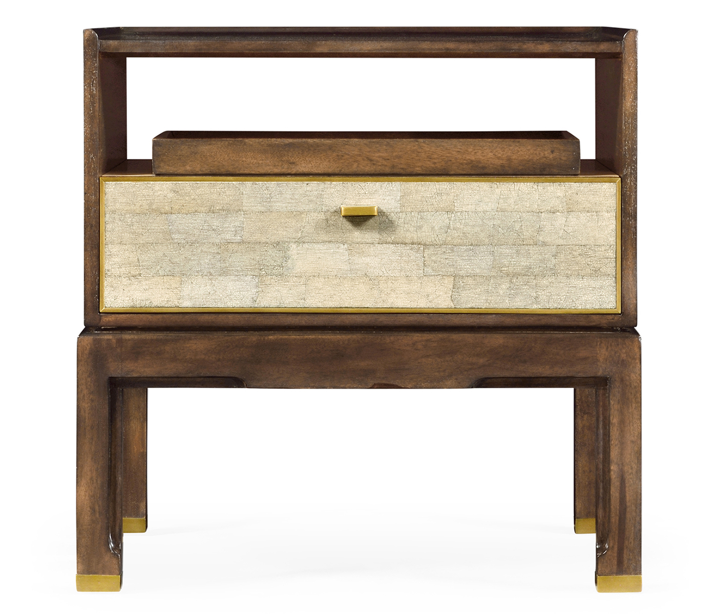 Small Lymed Mink Bedside Table with Tray