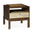 Small Lymed Mink Bedside Table with Tray