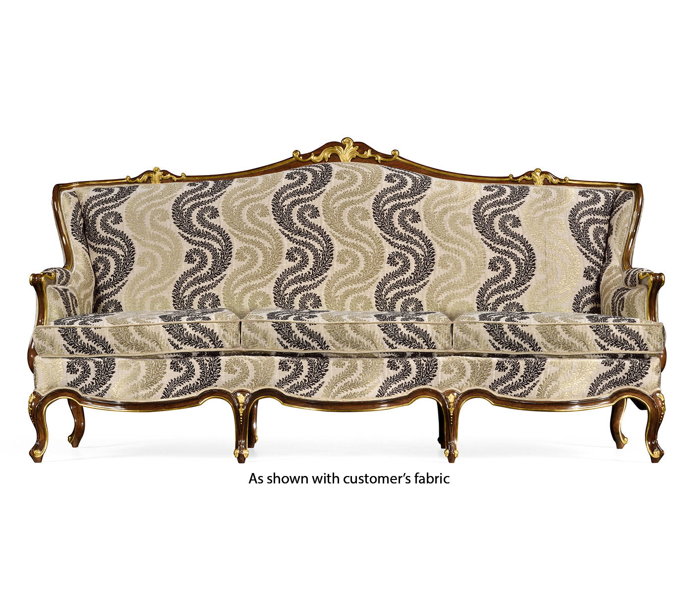 Bergère Three Seater Sofa with Gilded Carving