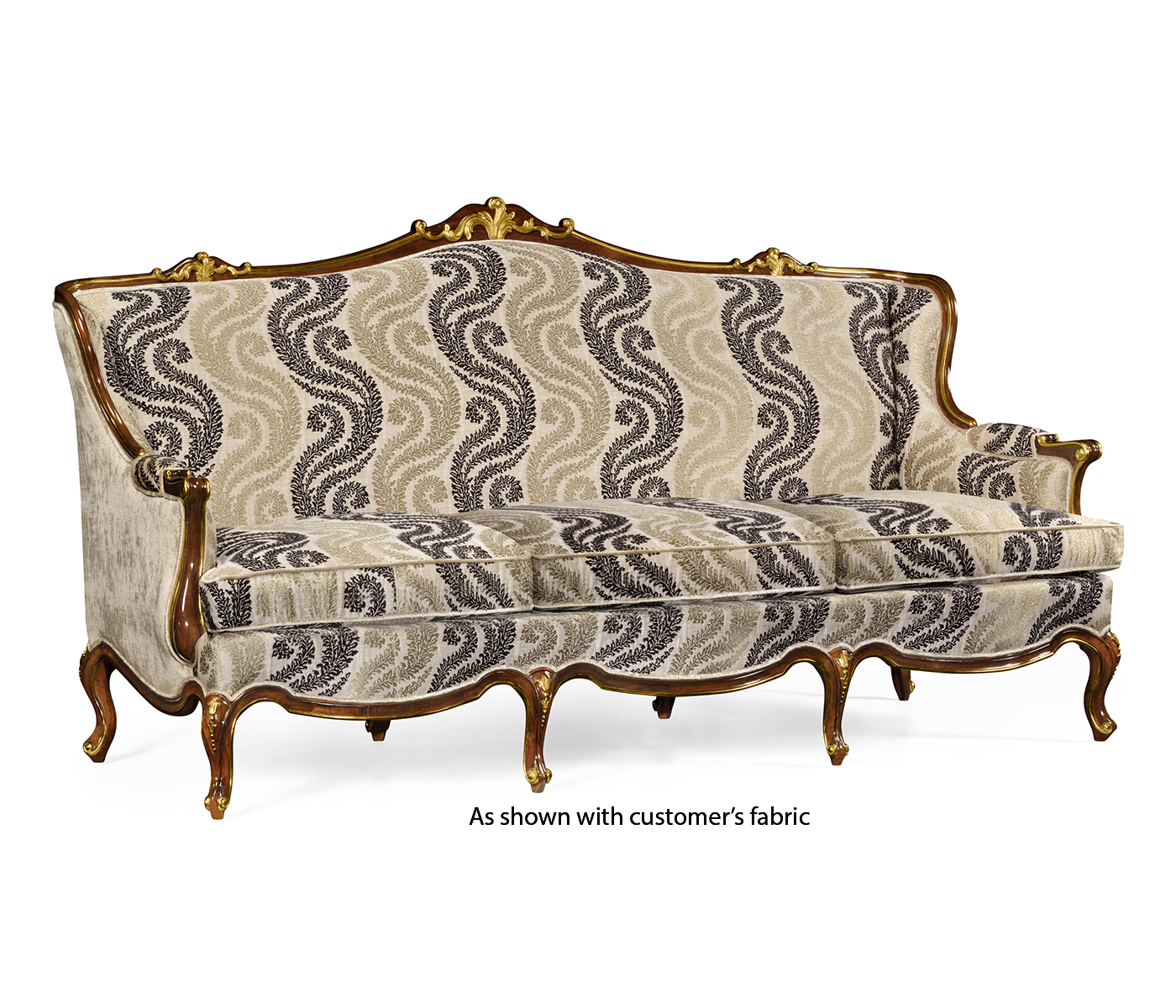 Bergère Three Seater Sofa with Gilded Carving