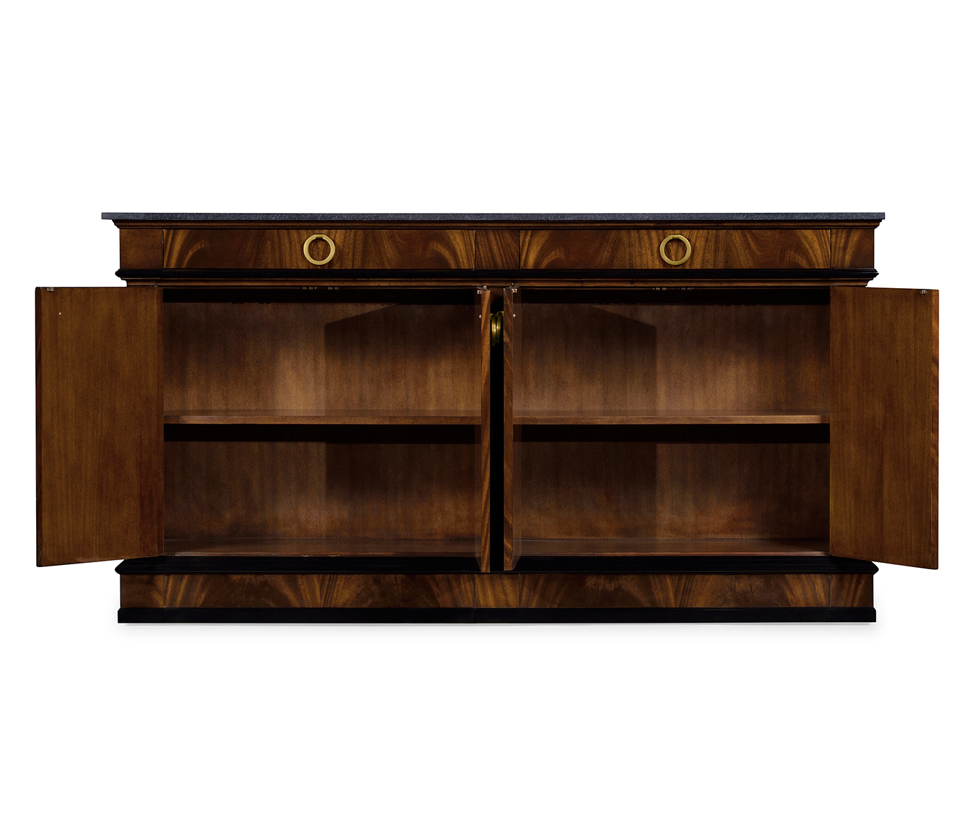Regency mahogany sideboard with brass handles