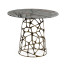 Round Geometic Brass Coffee Table with a Grey Marble Top