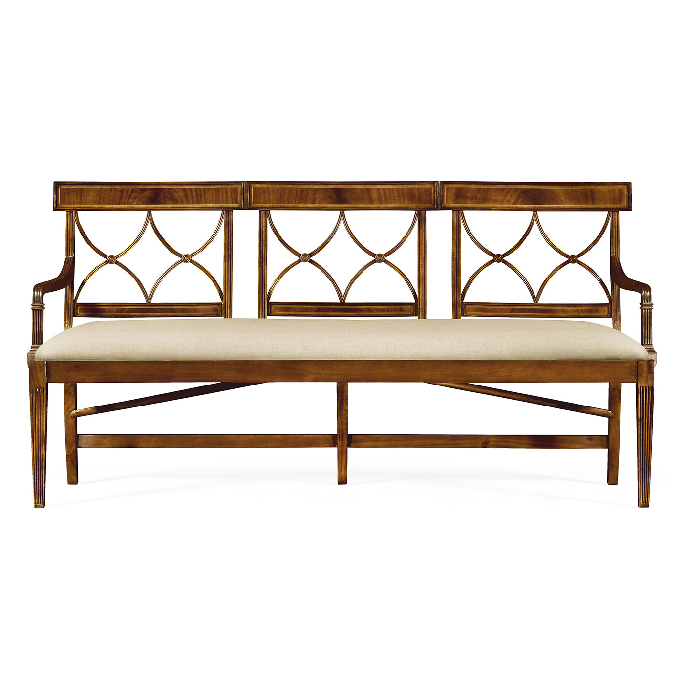 Regency Walnut Three Seater Bench