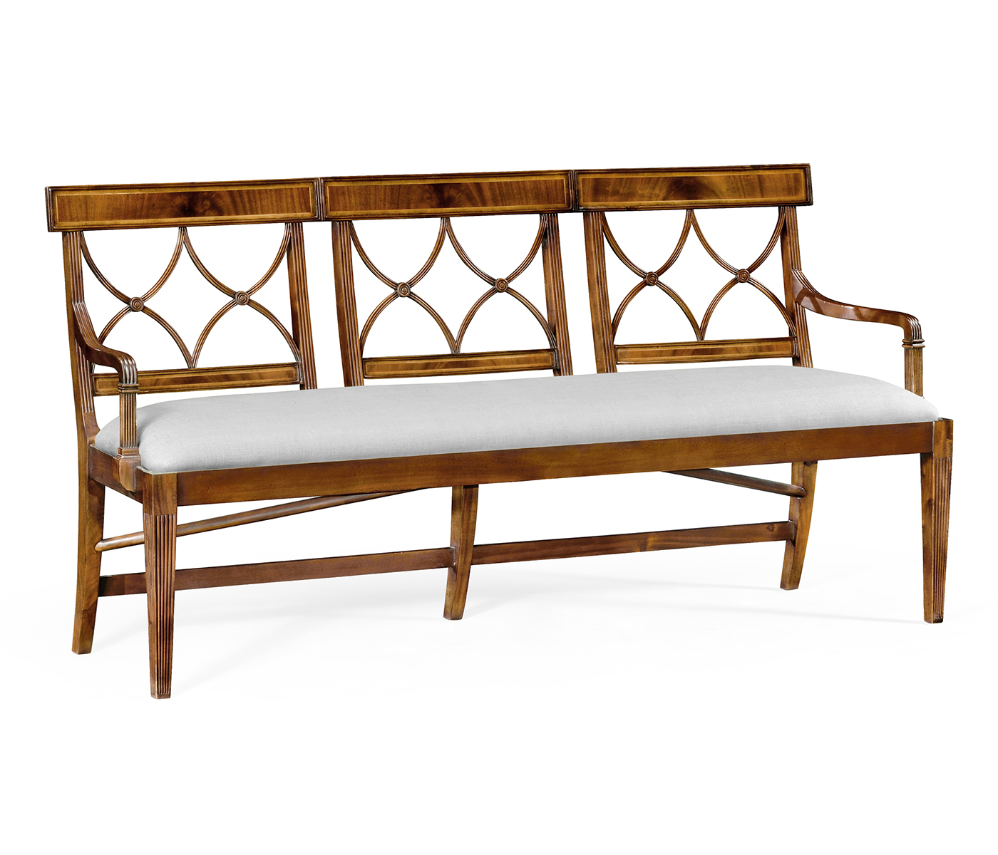 Regency Walnut Three Seater Bench