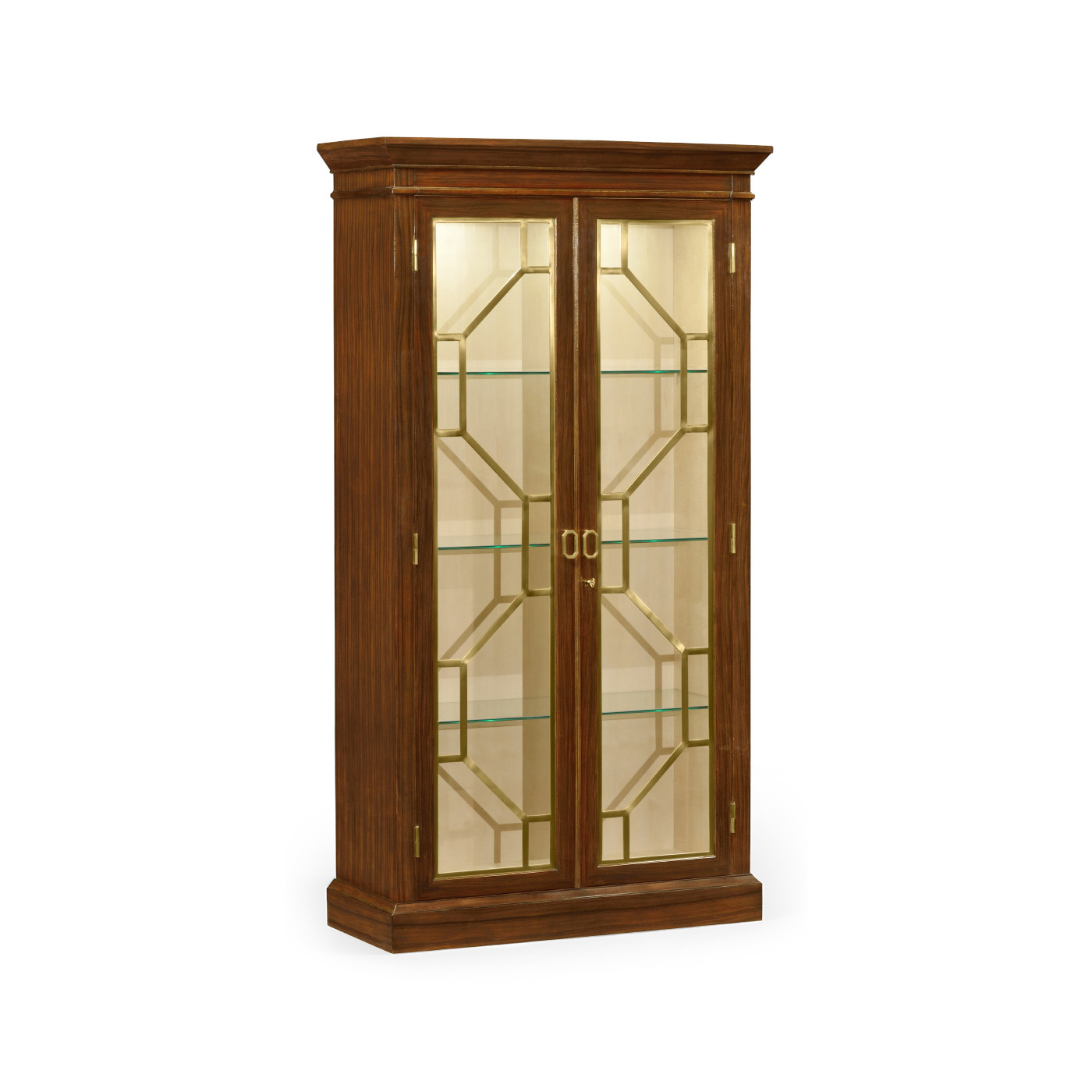 Two-door display cabinet champagne