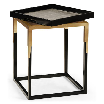 Square Natural Walnut Tray Table
