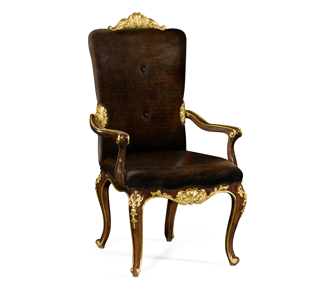 Dining Arm Chair with Gilt Carved Detailing