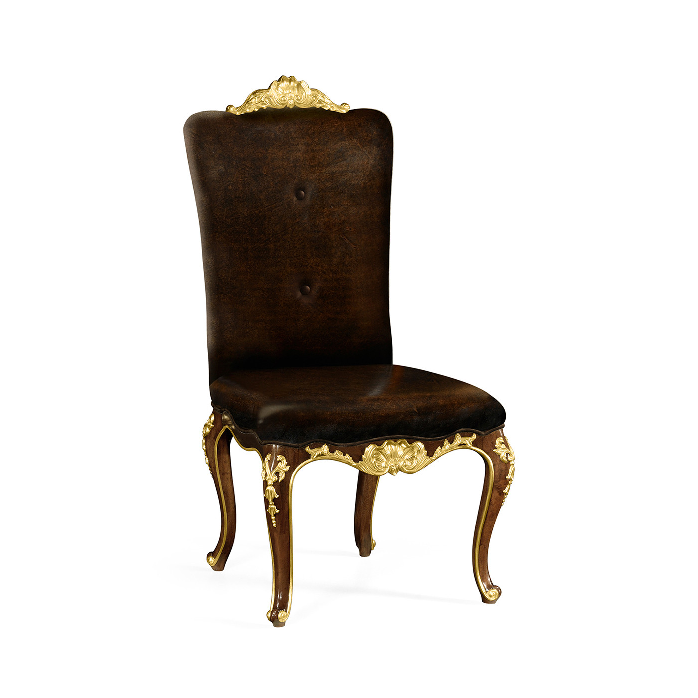 Dining Side Chair with Gilt Carved Detailing
