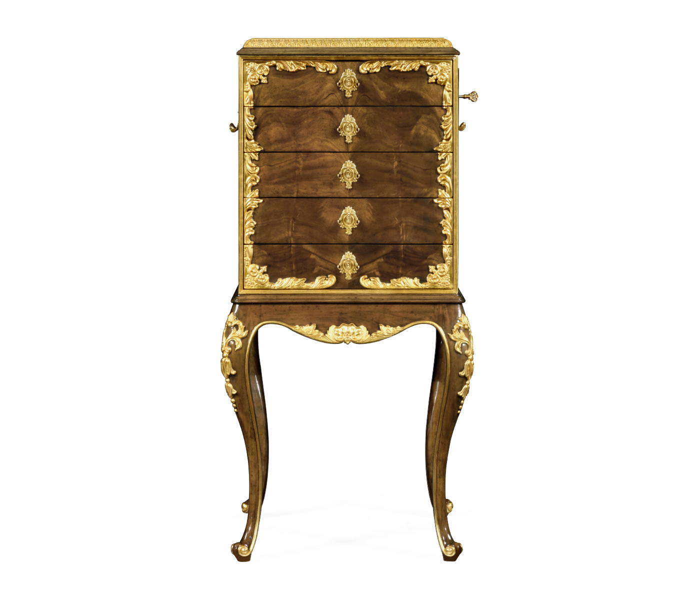 Mahogany & Gilded Flatware Collectors Cabinet