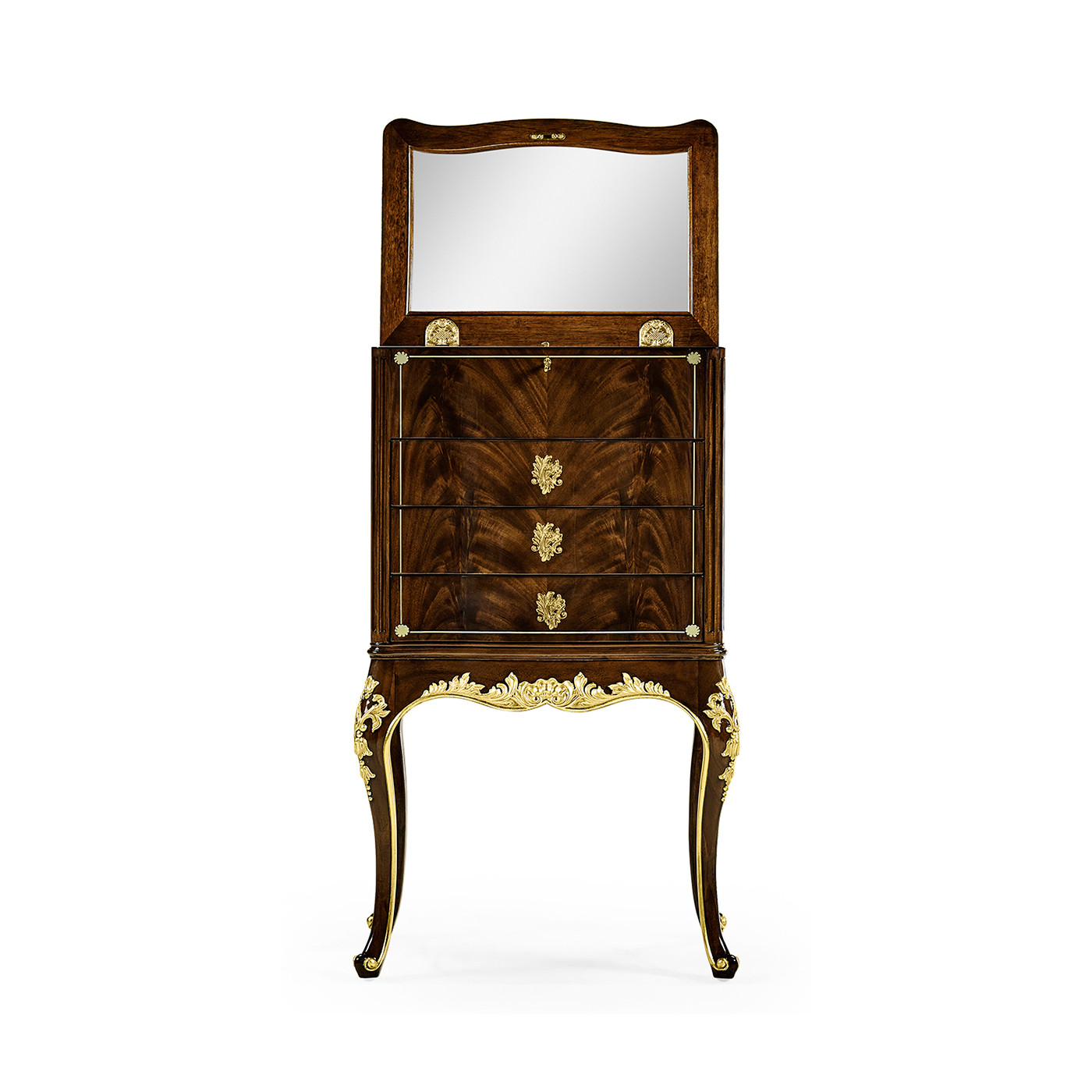 Mahogany & Gilded Jewellery Collectors Cabinet