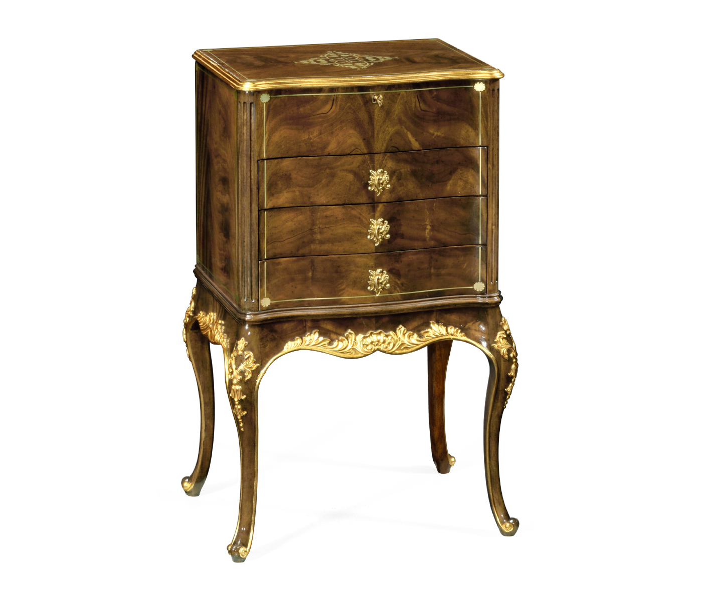 Mahogany & Gilded Jewellery Collectors Cabinet