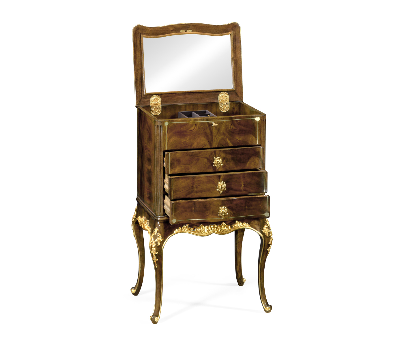 Mahogany & Gilded Jewellery Collectors Cabinet